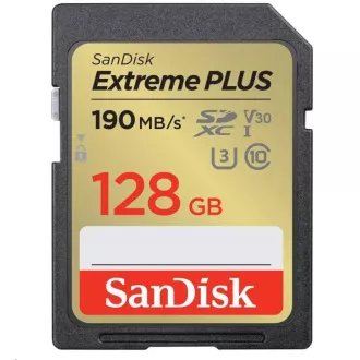 SanDisk SDXC kartica 128 GB Extreme PLUS (190 MB/s razreda 10, UHS-I U3 V30)