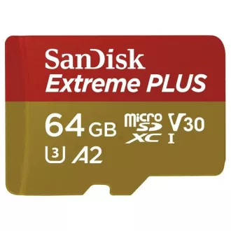 SanDisk micro SDXC kartica 64GB Extreme PLUS (200 MB/s razred 10, UHS-I U3 V30) adapter SanDisk micro SDXC kartica 64GB Extreme PLUS (200 MB/s razred 10, UHS-I U3 V30) adapter