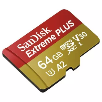 SanDisk micro SDXC kartica 64GB Extreme PLUS (200 MB/s razred 10, UHS-I U3 V30) adapter SanDisk micro SDXC kartica 64GB Extreme PLUS (200 MB/s razred 10, UHS-I U3 V30) adapter