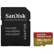 SanDisk micro SDXC kartica 128 GB Extreme PLUS (200 MB/s razred 10, UHS-I U3 V30)   adapter