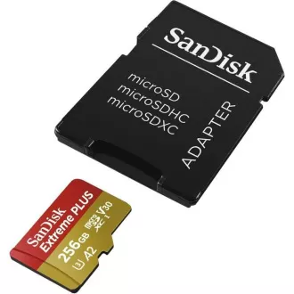 SanDisk micro SDXC kartica 256GB Extreme PLUS (200 MB/s razred 10, UHS-I U3 V30)   adapter