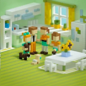Magnetni gradbeni set PIXIO Happy Family