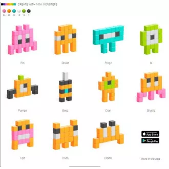 Magnetni gradbeni set PIXIO Mini Monsters