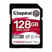 Kingston SDXC 128GB Canvas React Plus SDXC UHS-II 300R/260W U3 V90 za Full HD/4K/8K