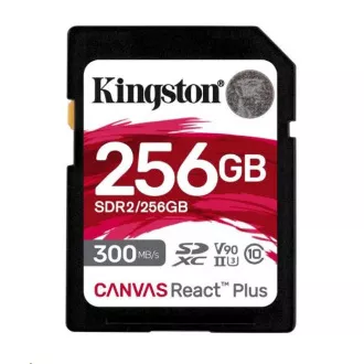 Kingston SDXC 256GB Canvas React Plus SDXC UHS-II 300R/260W U3 V90 za Full HD/4K/8K
