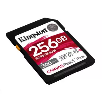 Kingston SDXC 256GB Canvas React Plus SDXC UHS-II 300R/260W U3 V90 za Full HD/4K/8K