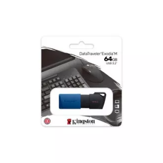 Kingstonov bliskovni disk 64 GB USB3.2 Gen 1 DataTraveler Exodia M (črna   modra)