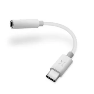 Redukcija FIXED USB-C na 3, 5 mm jack s čipom DAC, bela