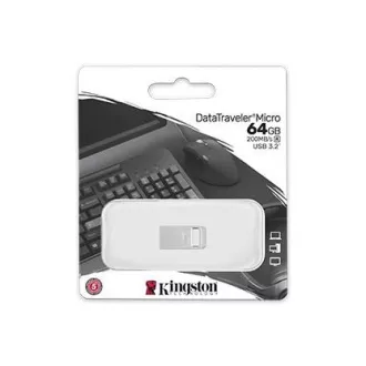 Kingston Flash Disk 64GB DataTraveler Micro 200MB/s Metal USB 3.2 Gen 1