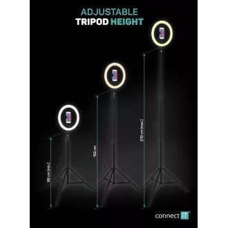CONNECT IT Selfie12Ring krožna 12" LED luč   stativ 2, 1 m