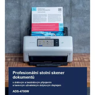 BROTHER optični bralnik ADS-4700W DUALSKEN A4 40 strani na minuto/80dualno 600x600 60ADF USB LAN WIFI - zaslon 10,5cm BROTHER optični bralnik ADS-4700W DUALSKEN A4 40 strani na minuto/80dualno 600x600 60ADF USB LAN WIFI - zaslon 10,5cm