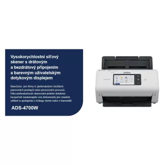 BROTHER optični bralnik ADS-4700W DUALSKEN A4 40 strani na minuto/80dualno 600x600 60ADF USB LAN WIFI - zaslon 10,5cm BROTHER optični bralnik ADS-4700W DUALSKEN A4 40 strani na minuto/80dualno 600x600 60ADF USB LAN WIFI - zaslon 10,5cm