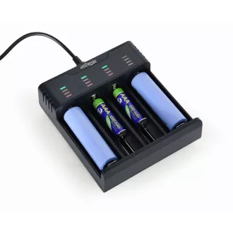 Polnilec baterij GEMBIRD BC-USB-02, 4 kosi, Ni-MH   Li-ion