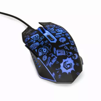 GEMBIRD miška MUS-6B-GRAFIX-01, črna z grafičnim tiskom, USB