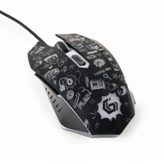 GEMBIRD miška MUS-6B-GRAFIX-01, črna z grafičnim tiskom, USB