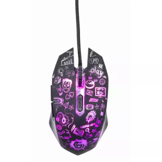 GEMBIRD miška MUS-6B-GRAFIX-01, črna z grafičnim tiskom, USB
