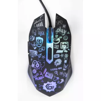 GEMBIRD miška MUS-6B-GRAFIX-01, črna z grafičnim tiskom, USB