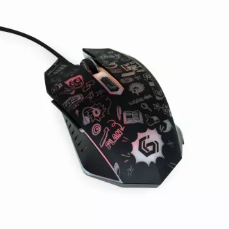 GEMBIRD miška MUS-6B-GRAFIX-01, črna z grafičnim tiskom, USB