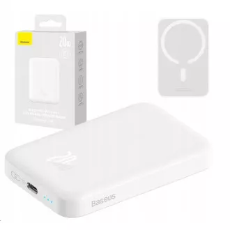 Baseus powerbank z brezžičnim polnjenjem 6000 mAh (združljiv z MagSafe), bela