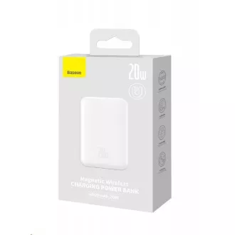 Baseus powerbank z brezžičnim polnjenjem 6000 mAh (združljiv z MagSafe), bela