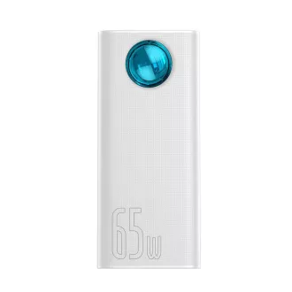 Baseus Amblight powerbank z digitalnim zaslonom QC 30000mAh Overseas Edition   kabel Type-C/Type-C 100W 1m, bela
