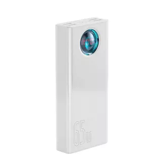 Baseus Amblight powerbank z digitalnim zaslonom QC 30000mAh Overseas Edition   kabel Type-C/Type-C 100W 1m, bela