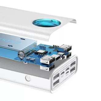 Baseus Amblight powerbank z digitalnim zaslonom QC 30000mAh Overseas Edition   kabel Type-C/Type-C 100W 1m, bela