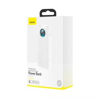 Baseus Amblight powerbank z digitalnim zaslonom QC 30000mAh Overseas Edition   kabel Type-C/Type-C 100W 1m, bela
