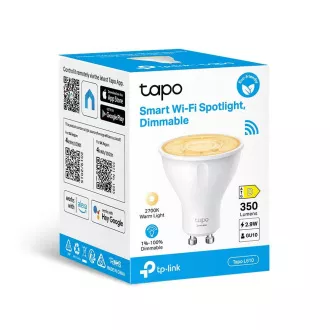 TP-Link Tapo L610 pametna LED žarnica z možnostjo zatemnitve WiFi (bela, 2700K, 350lm, 2, 4GHz, GU10)
