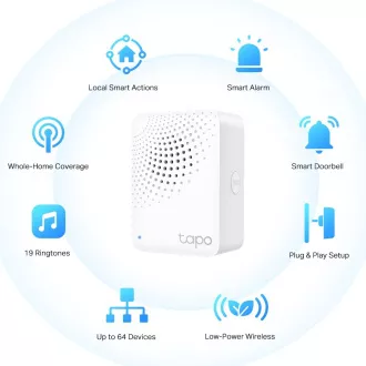 TP-Link Tapo H100 WiFi Smart IoT Hub Tapo z melodijo zvonjenja (2, 4GHz, certifikat Matter)