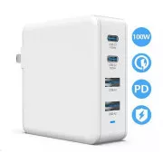 Polnilec Viking USB GaN 100 W, podpora PD3.0 in QC4 , bel