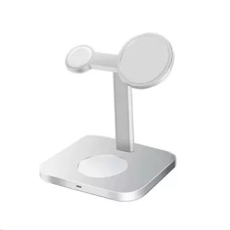 COTEetCI MagSafe 3v1 Stojalo in polnilna postaja za AirPods/iPhone/Apple Watch WS-36, srebrna COTEetCI MagSafe 3v1 Stojalo in polnilna postaja za AirPods/iPhone/Apple Watch WS-36, srebrna