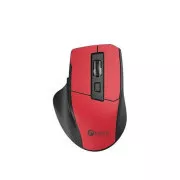 C-TECH Ergo miška WLM-05, brezžična, 1600DPI, 6 gumbov, USB nano sprejemnik, rdeča