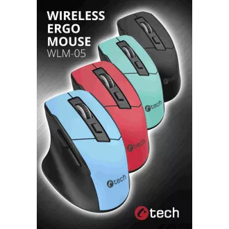 C-TECH Ergo miška WLM-05, brezžična, 1600DPI, 6 gumbov, USB nano sprejemnik, črna C-TECH Ergo miška WLM-05, brezžična, 1600DPI, 6 gumbov, USB nano sprejemnik, črna