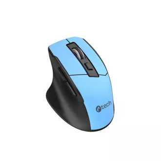 C-TECH Ergo miška WLM-05, brezžična, 1600DPI, 6 gumbov, USB nano sprejemnik, modra