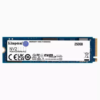 Kingston SSD 250GB NV2 M.2 2280 NVMe™ PCIe Gen (R: 3000 MB/s; W: 1300 MB/s) Kingston SSD 250GB NV2 M.2 2280 NVMe™ PCIe Gen (R: 3000 MB/s; W: 1300 MB/s)