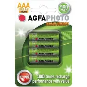 AgfaPhoto akumulatorske baterije NiMH AAA, 900mAh, blister 4pcs