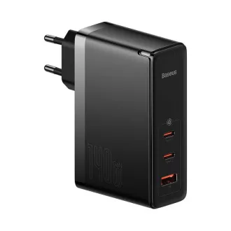 Baseus GaN5 Pro adapter za hitro polnjenje 2x USB-C   USB-A 140W črn