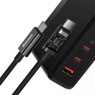 Baseus GaN5 Pro adapter za hitro polnjenje 2x USB-C   USB-A 140W črn