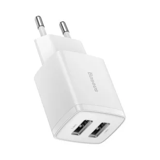 Baseus Compact Charger 2U 10,5W bela