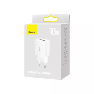 Baseus Compact Charger 2U 10,5W bela