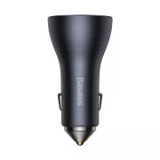 Baseus hitri polnilni avtomobilski adapter 2*USB-C   USB-A 65W temno siva