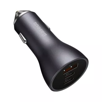 Baseus hitri polnilni avtomobilski adapter 2*USB-C   USB-A 65W temno siva