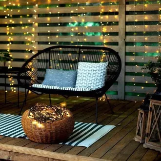 Solight LED zunanja božična veriga, 100 LED diod, 10 m, 3 m vodila, 8 funkcij, časovnik, IP44, topla bela