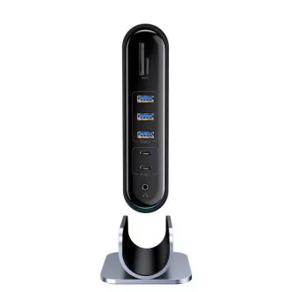 Baseus 16in1 3-zaslonska projekcijska postaja s priključkom USB-C (adapter za vtičnice CN EU UK), siva