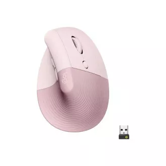 Logitech Lift vertikalna ergonomska miška za poslovne uporabnike, roza