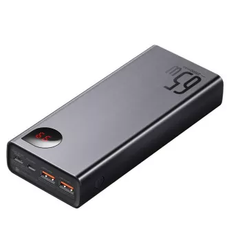 Baseus Adaman Kovinska napajalna banka z digitalnim zaslonom QC PD 20000mAh 65W, črna kabel USB-A/USB-C 30cm, črna Baseus Adaman Kovinska napajalna banka z digitalnim zaslonom QC PD 20000mAh 65W, črna kabel USB-A/USB-C 30cm, črna