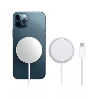 1stCOOL Brezžični polnilec QI 15 W, prenosni, magnetni, združljiv s sistemom MagSafe, bel
