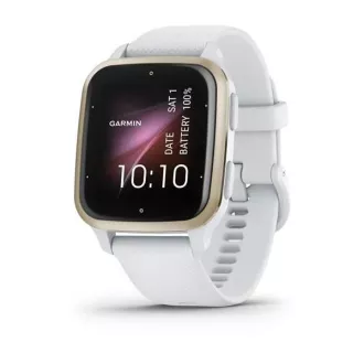 Garmin Venu Sq 2, krem zlata / bel silikonski trak