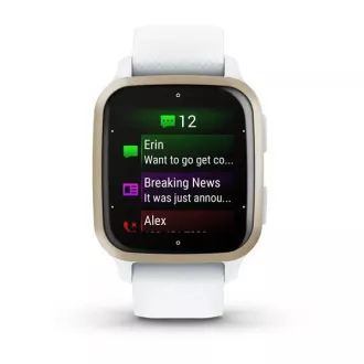 Garmin Venu Sq 2, krem zlata / bel silikonski trak